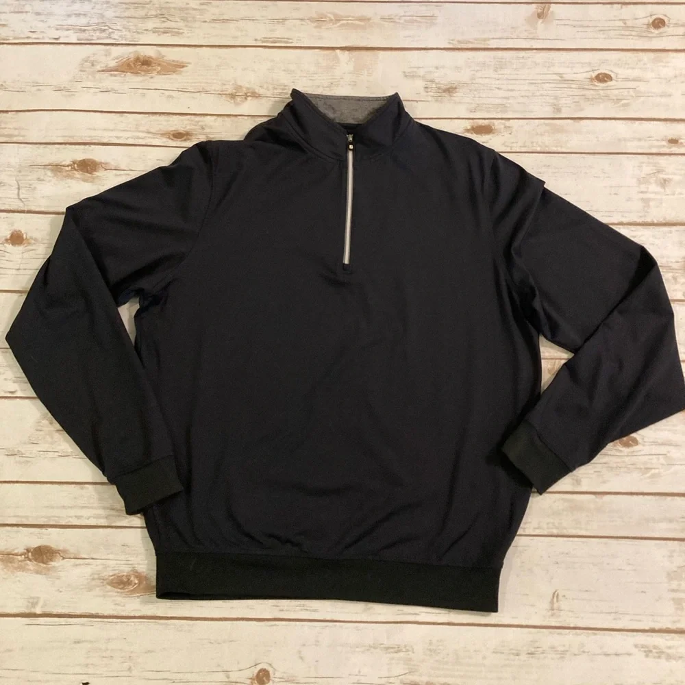 FootJoy Golf Black Half Zip Performance Pullover Size Medium